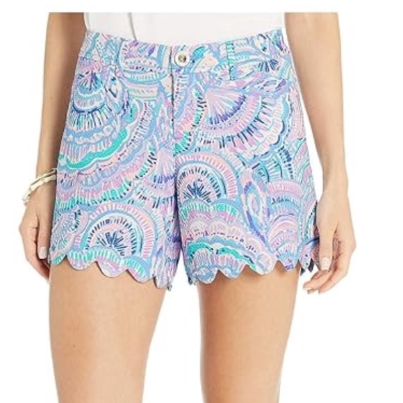 Lilly Pulitzer The Buttercup Scalloped Hem Shorts Sz 6 - Picture 8 of 8